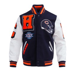 Chicago Bears Mashup Classic Rib Varsity Jacket Chicago Bears Mashup Classic Rib Varsity Jacket
