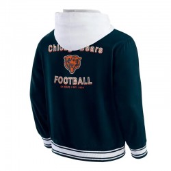 Chicago Bears Navy Cotton Hooded Jacket Chicago Bears Navy Cotton Hooded Jacket