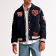 Chicago Bears Navy Varsity Bomber Wool Jacket Chicago Bears Navy Varsity Bomber Wool Jacket