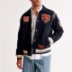 Chicago Bears Navy Varsity Bomber Wool Jacket Chicago Bears Navy Varsity Bomber Wool Jacket