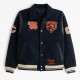 Chicago Bears Navy Varsity Bomber Wool Jacket Chicago Bears Navy Varsity Bomber Wool Jacket