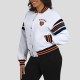 Chicago Bears Snap Front White Fleece Jacket