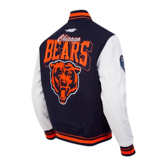 Chicago Bears Team Badge Classic Rib Varsity Jacket