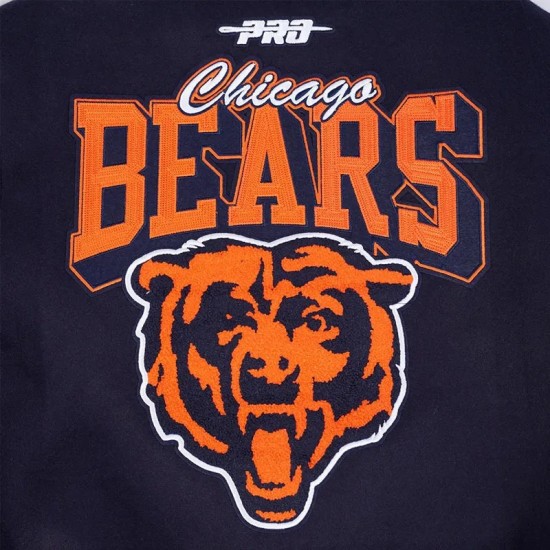 Chicago Bears Team Badge Classic Rib Varsity Jacket