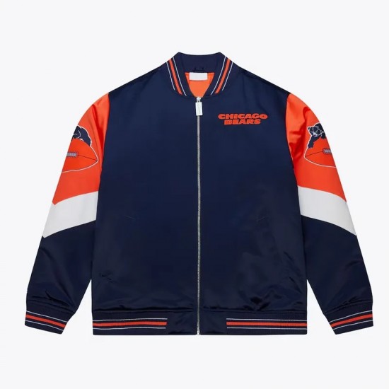 Chicago Bears Throw It Back Heavyweight Satin Jacket Chicago Bears Throw It Back Heavyweight Satin Jacket