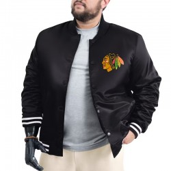 Chicago Blackhawks Adaptive Bold Logo Varsity Satin Jacket