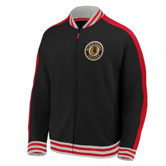 Chicago Blackhawks Black Track Jacket Chicago Blackhawks Black Track Jacket