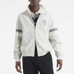 Chicago Blackhawks Leafs Heather Gray Striped Fleece Jacket Chicago Blackhawks Leafs Heather Gray Striped Fleece Jacket