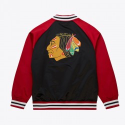 Chicago Blackhawks Vintage Logo Double Clutch Black Satin Jacket Chicago Blackhawks Vintage Logo Double Clutch Black Satin Jacket