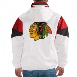Chicago Blackhawks White Half-Zip Pullover Jacket Chicago Blackhawks White Half-Zip Pullover Jacket