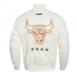Chicago Bulls 2024/25 City Edition Chenille Cream Satin Jacket Chicago Bulls 2024/25 City Edition Chenille Cream Satin Jacket