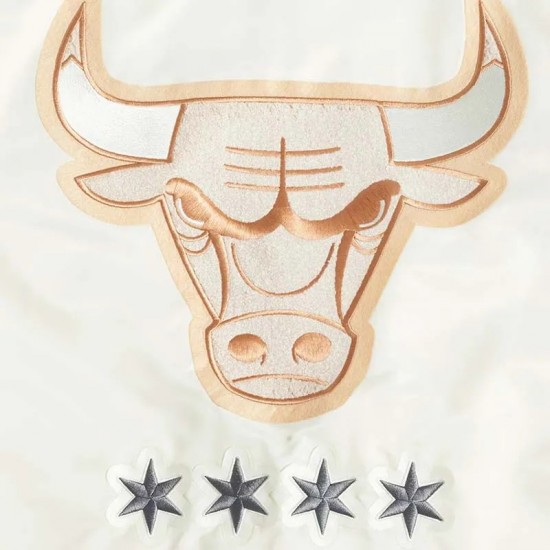 Chicago Bulls 2024/25 City Edition Chenille Cream Satin Jacket Chicago Bulls 2024/25 City Edition Chenille Cream Satin Jacket