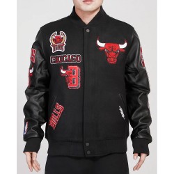 Chicago Bulls Animal Patches Varsity Jacket Chicago Bulls Animal Patches Varsity Jacket