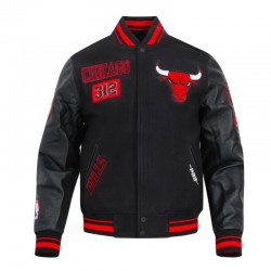 Chicago Bulls Area Code Classic Rib Varsity Jacket Chicago Bulls Area Code Classic Rib Varsity Jacket