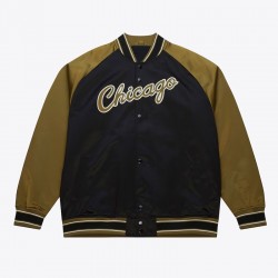 Chicago Bulls Black/Olive Satin Double Clutch Jacket 