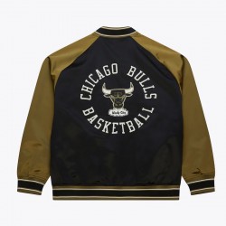 Chicago Bulls Black/Olive Satin Double Clutch Jacket Chicago Bulls Black/Olive Satin Double Clutch Jacket