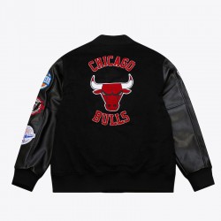 Chicago Bulls Black Out Vintage Logo Varsity Jacket Chicago Bulls Black Out Vintage Logo Varsity Jacket