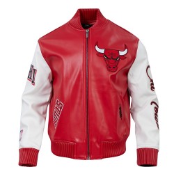 Chicago Bulls City Signature Men's Leather Varsity Jacket