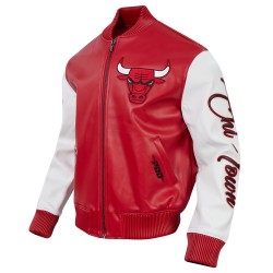 Chicago Bulls City Signature Men's Leather Varsity Jacket