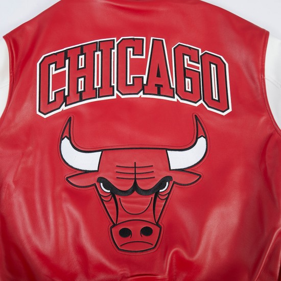 Chicago Bulls City Signature Men's Leather Varsity Jacket