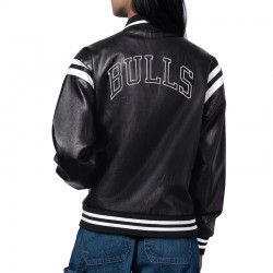 Chicago Bulls High Heat Vegan Black Varsity Leather Jacket Chicago Bulls High Heat Vegan Black Varsity Leather Jacket