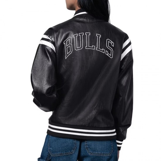 Chicago Bulls High Heat Vegan Black Varsity Leather Jacket Chicago Bulls High Heat Vegan Black Varsity Leather Jacket