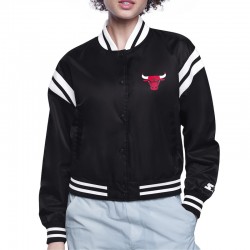 Chicago Bulls Printed Logo Varsity Satin Jacket Chicago Bulls Printed Logo Varsity Satin Jacket