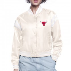 Chicago Bulls Printed Logo Varsity Satin Jacket Chicago Bulls Printed Logo Varsity Satin Jacket