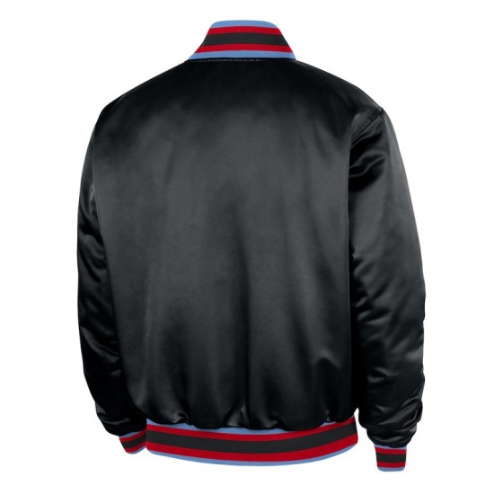 Chicago Bulls Remix Courtside Black Bomber Jacket Chicago Bulls Remix Courtside Black Bomber Jacket