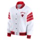 Chicago Bulls Snap Front White Fleece Jacket Chicago Bulls Snap Front White Fleece Jacket