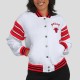 Chicago Bulls Snap Front White Fleece Jacket Chicago Bulls Snap Front White Fleece Jacket
