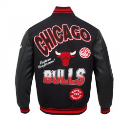 Chicago Bulls Turn It Up Classic Rib Varsity Jacket Chicago Bulls Turn It Up Classic Rib Varsity Jacket