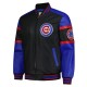 Chicago Cubs Black and Blue Varsity Leather Jacket Chicago Cubs Black and Blue Varsity Leather Jacket