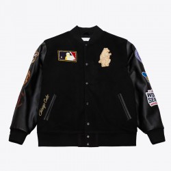 Chicago Cubs Black Out Vintage Logo Varsity Jacket Chicago Cubs Black Out Vintage Logo Varsity Jacket