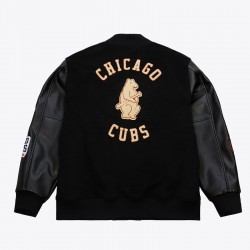Chicago Cubs Black Out Vintage Logo Varsity Jacket Chicago Cubs Black Out Vintage Logo Varsity Jacket