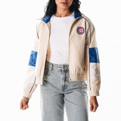 Chicago Cubs Cream Full-Zip Track Jacket Chicago Cubs Cream Full-Zip Track Jacket