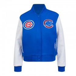 Chicago Cubs Game Day Classics Royal Varsity Wool/Leather Jacket