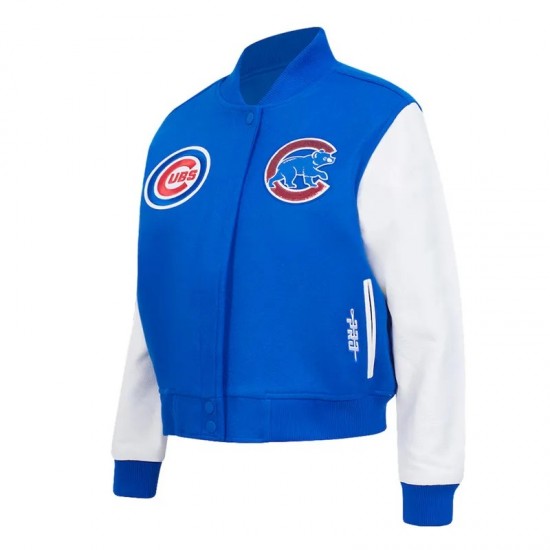 Chicago Cubs Game Day Classics Royal Varsity Wool/Leather Jacket