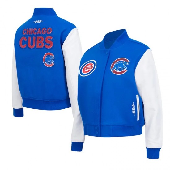 Chicago Cubs Game Day Classics Royal Varsity Wool/Leather Jacket