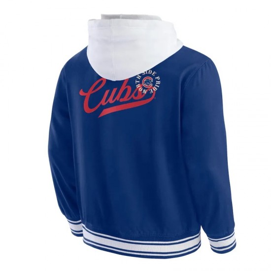 Chicago Cubs Royal Cotton Hooded Jacket Chicago Cubs Royal Cotton Hooded Jacket