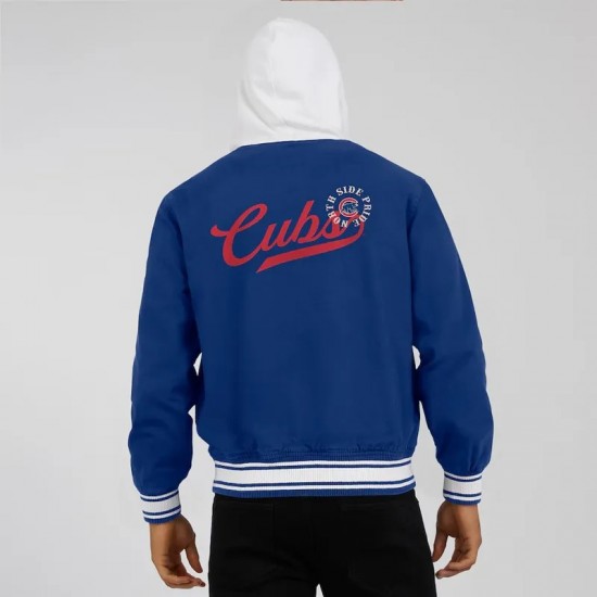 Chicago Cubs Royal Cotton Hooded Jacket Chicago Cubs Royal Cotton Hooded Jacket
