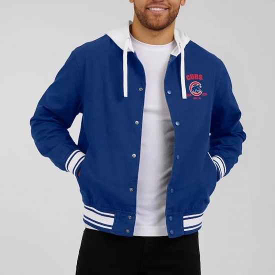 Chicago Cubs Royal Cotton Hooded Jacket Chicago Cubs Royal Cotton Hooded Jacket