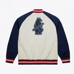 Chicago Cubs Vintage Logo Double Clutch Cream Satin Jacket Chicago Cubs Vintage Logo Double Clutch Cream Satin Jacket