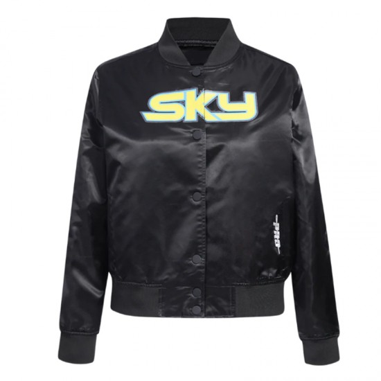 Chicago Sky Classic Essentials Black Satin Jacket Chicago Sky Classic Essentials Black Satin Jacket