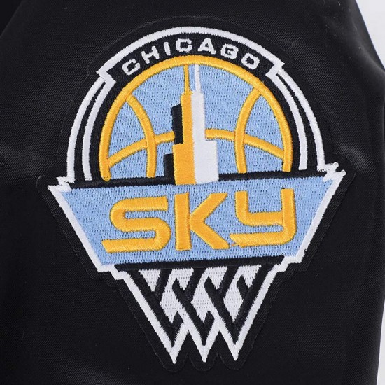 Chicago Sky Classic Essentials Black Satin Jacket Chicago Sky Classic Essentials Black Satin Jacket