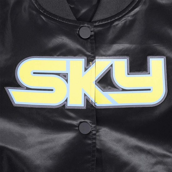 Chicago Sky Classic Essentials Black Satin Jacket Chicago Sky Classic Essentials Black Satin Jacket