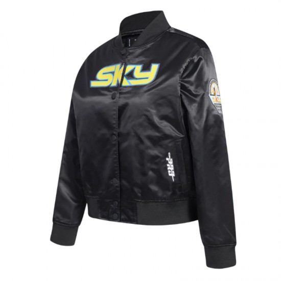 Chicago Sky Classic Essentials Black Satin Jacket Chicago Sky Classic Essentials Black Satin Jacket