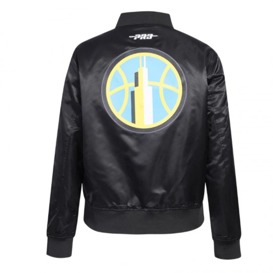 Chicago Sky Classic Essentials Black Satin Jacket Chicago Sky Classic Essentials Black Satin Jacket