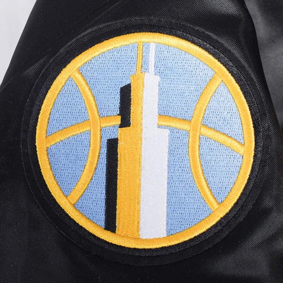 Chicago Sky Classic Essentials Black Satin Jacket Chicago Sky Classic Essentials Black Satin Jacket