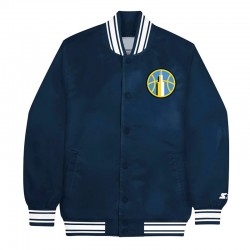 Chicago Sky Navy Satin Jacket